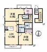 アンズビレッジC 2LDKの間取り
