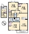 シャーメゾン坪生南 3LDKの間取り