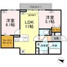 D-residence明神 2LDKの間取り