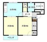 コンフォート久松台 2DKの間取り