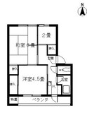 奥野アパートＢの間取図