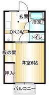 ジュネスおかの 1DKの間取り