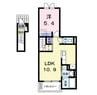 モンレーブＭ 1LDKの間取り
