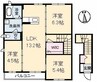 クレセオC棟 3LDKの間取り