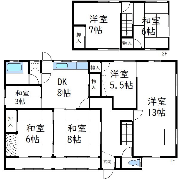 間取り図 沖野上町貸家