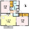 ハピネス山田　Ｂ 2LDKの間取り