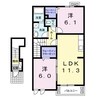 パストラーレＢ 2LDKの間取り
