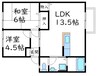 サンビレッジ新湯野　A棟 2LDKの間取り