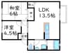 サンビレッジ新湯野　A棟 2LDKの間取り