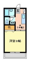 アルファイン２１　A棟 1Kの間取り