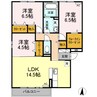 グランドール南手城 3LDKの間取り