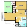 シティハイツマスヒラB棟 2LDKの間取り