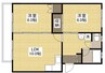 新涯マンションB 2LDKの間取り