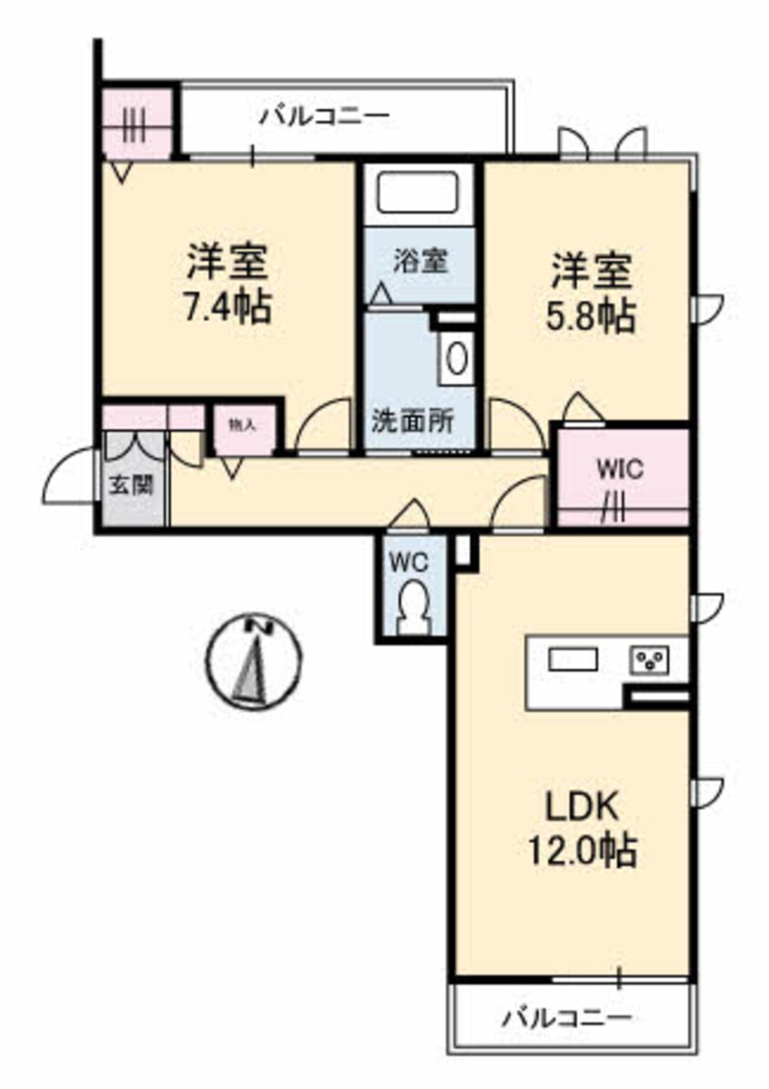 間取図 グランベレオ南本庄三丁目