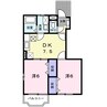 ロイヤルコート春日　Ａ棟 2DKの間取り