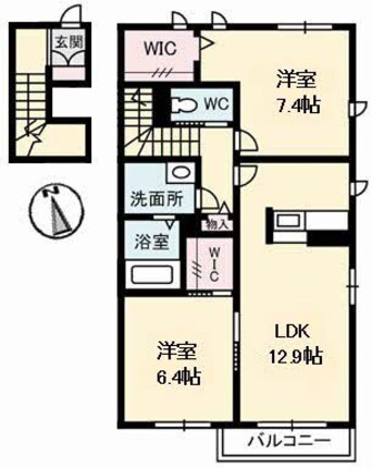 間取図 グランドール川口 B棟