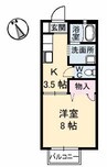 フレグランス東川口 1Kの間取り