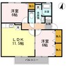 シエンヌ A棟 2LDKの間取り