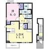 エアリースクエア 1LDKの間取り