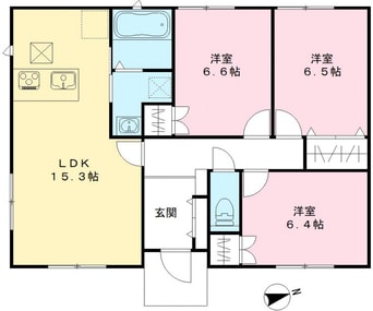 間取図 クレール岡田　B棟