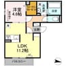 ルミエール手城D 1LDKの間取り