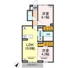 ベルシェット 2LDKの間取り