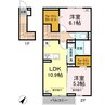ベルシェット 2LDKの間取り