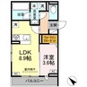 シンシア春日 1LDKの間取り