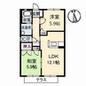 ディアス　エイフウ　A棟 2LDKの間取り