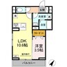 D-residence多治米東N 1LDKの間取り