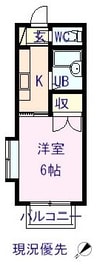 フォックスレイクII 1Kの間取り