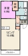 サニーハイムMINOMI 1LDKの間取り