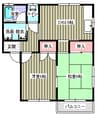 クィーンズヴィラA 2DKの間取り