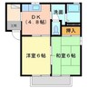 ポートシマダＡ棟 2DKの間取り