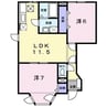 ゴールドクレスト藤井 2LDKの間取り