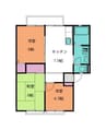 エレガンス幕山台Ａ 3DKの間取り