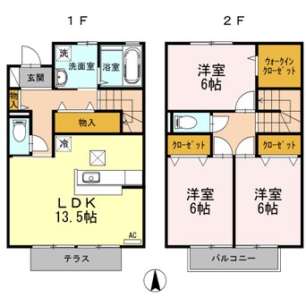 間取図 ファミーユ東手城　B棟