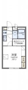 レオパレスハピネス 1Kの間取り