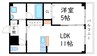 SUZUKAレジデンス神辺 1LDKの間取り