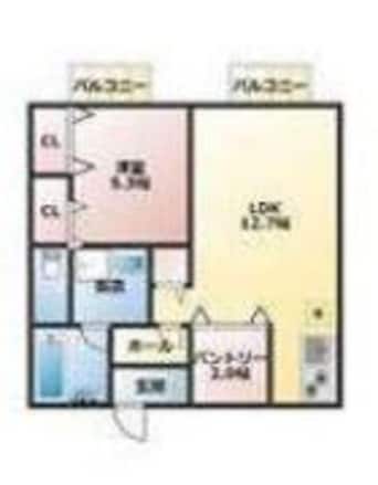 間取図 パルハウス御幸Ａ
