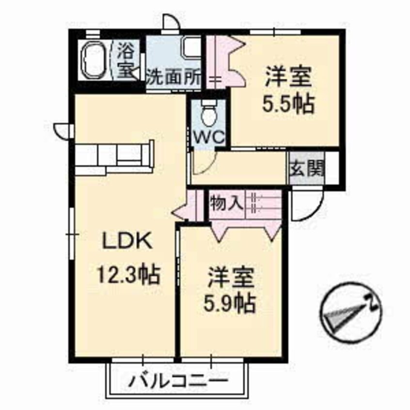 間取図 アメニックス福山12番館