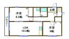 レトア桜丘 2LDKの間取り