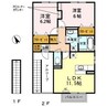 グラシアスⅢ 2LDKの間取り