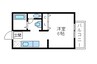 ビーライン川南B 1Kの間取り