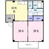 シティハイツ藤沢 2DKの間取り