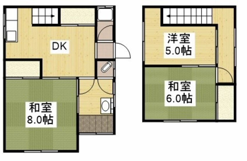 間取図 山手町貸家２号室