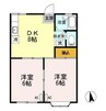 ハピネス春日  B 2DKの間取り