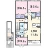 サンテールⅤ 3LDKの間取り