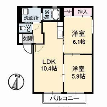 間取図 レスポワール小島B棟