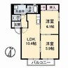 レスポワール小島B棟 2LDKの間取り